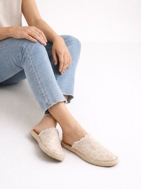 Splendid Jessica Espadrille Mule Ivory Cheetah Print Size 9.5